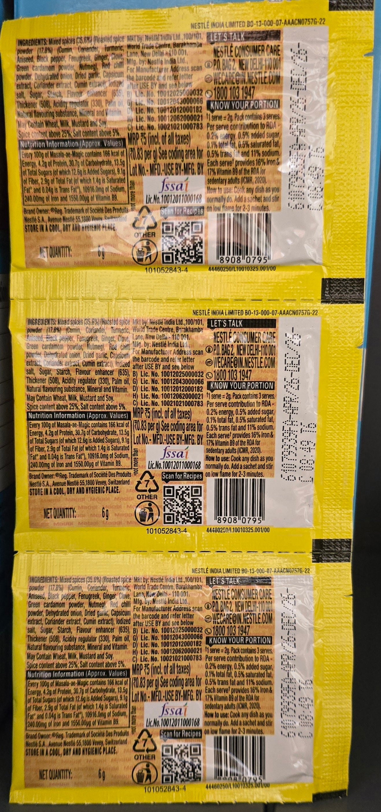 Maggi Masala A Magic Seasoning Mix Sachets 6g (3 for £1.00)