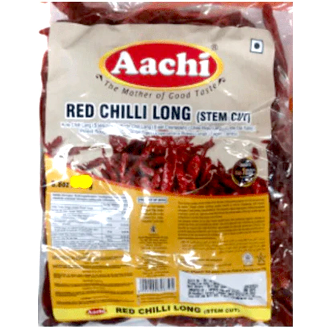 Aachi Red Chillies Long (stem cut) 250G